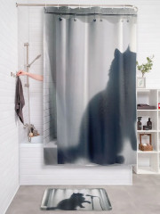 Штора для ванной комнаты «Кот-певец» - Фото 3