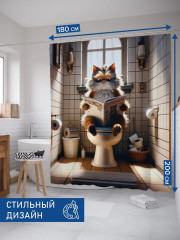 Штора для ванной комнаты «Кошачья пресса» - Фото 2