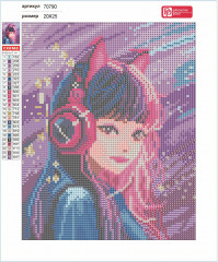 Мозаика алмазная «Девочка в наушниках» - Фото 3