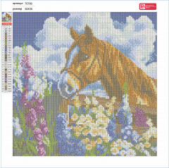Мозаика алмазная «Лошадь на лугу» - Фото 2