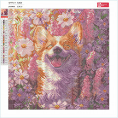 Мозаика алмазная «Корги с ромашками» - Фото 2