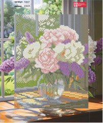 Мозаика алмазная с подрамником «Сирень и пионы» - Фото 3