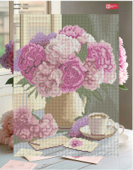Мозаика алмазная с подрамником «Букет пионов» - Фото 3