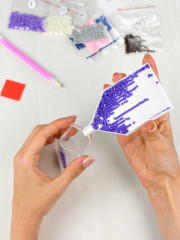 Мозаика алмазная с подрамником «Девушка с котом. Осень» - Фото 19