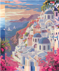 Мозаика алмазная с подрамником «Санторини» - Фото 3