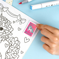 Раскраска с наклейками-образцами. Единороги - Фото 6