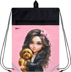 Мешок для сменной обуви «Брюнетка с собачкой» - Фото 1