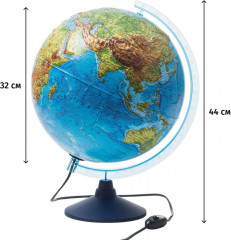 Глобус интерактивный физико-политический с подсветкой рельефный - Фото 4