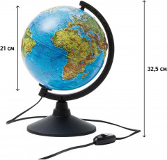 Глобус физико-политический с подсветкой рельефный - Фото 5