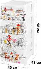 Комод четырехсекционный с ножками на колесиках «Париж» - Фото 1