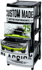 Комод четырехсекционный с ножками на колесиках «Спортивная машина» - Фото 3