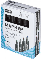 Маркер перманентный, цвет черный - Фото 4