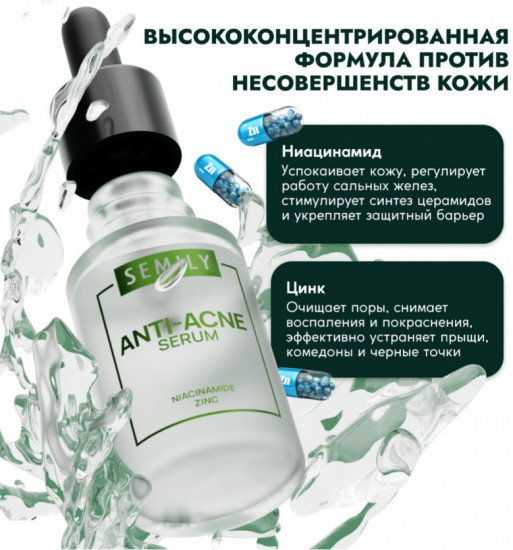 Сыворотка для лица против акне с ниацинамидом «Anti-Acne Serum»