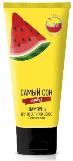 Шампунь для всех типов волос с натуральным соком арбуза «Густота и сила»