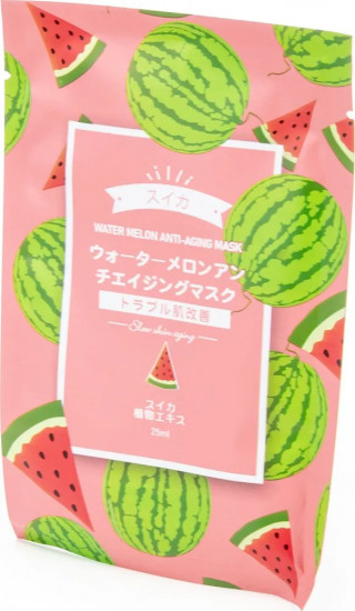 Маска для лица тканевая антивозрастная с экстрактом арбуза «Water melon Anti-aging»