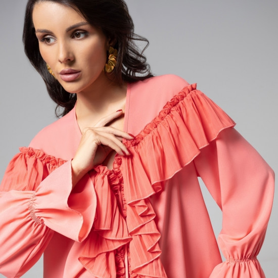 Блуза женская нарядная «Чистый Vogue (salmon)»