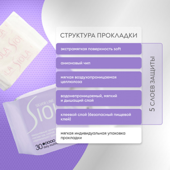 Прокладки ежедневные женские с анионным вкладышем «Daily Multiform»