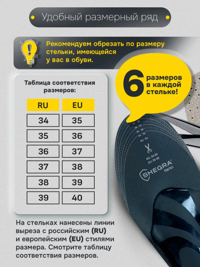 Стельки для обуви с супинатором