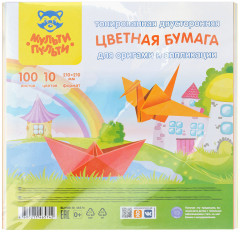 Бумага цветная двухсторонняя тонированная для оригами и аппликаций «Енот в России» - Фото 6