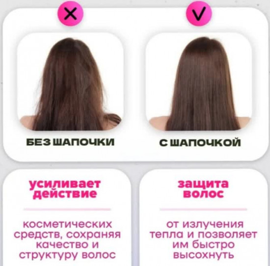Набор фольгированных шапочек для ухода за волосами
