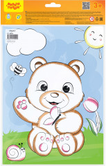 Аппликация помпонами «Мишка» - Фото 1