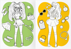 Аниме. Модный показ. Раскраска с цветным фоном - Фото 3