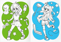 Аниме. Модный показ. Раскраска с цветным фоном - Фото 7