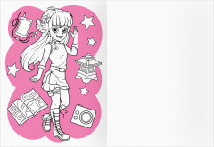 Аниме. Модный показ. Раскраска с цветным фоном - Фото 8