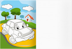 Веселые машинки. Раскраска с цветным фоном - Фото 9