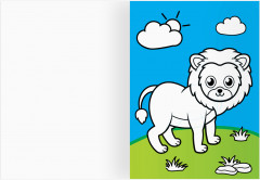 Дикие животные. Раскраска с цветным фоном - Фото 1