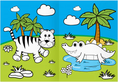 Дикие животные. Раскраска с цветным фоном - Фото 3