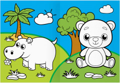 Дикие животные. Раскраска с цветным фоном - Фото 5