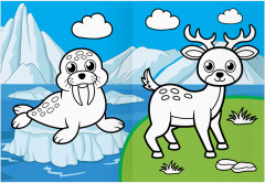 Дикие животные. Раскраска с цветным фоном - Фото 8