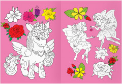 Страна единорожек. Раскраска с цветным фоном - Фото 2
