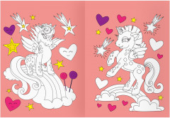 Страна единорожек. Раскраска с цветным фоном - Фото 3