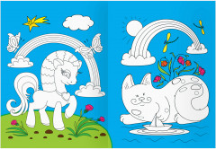 Страна единорожек. Раскраска с цветным фоном - Фото 7