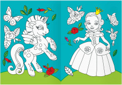 Страна единорожек. Раскраска с цветным фоном - Фото 8