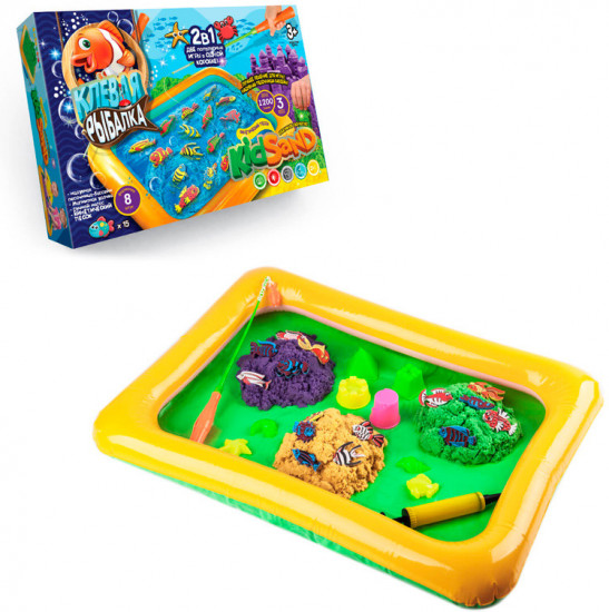 Игра настольная «2 в 1 Клёвая рыбалка и кинетический песок Kidsand»