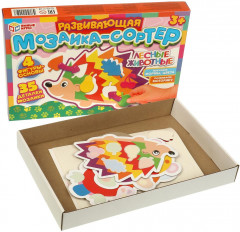 Мозаика-сортер развивающая «Лесные животные» - Фото 1