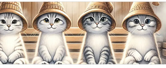 Корзина для белья «Коты в бане»