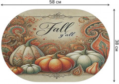 Коврик для сушки посуды овальный «Тыква в узоре» - Фото 1