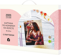 Картина по номерам «Девушка с бокалом» - Фото 1