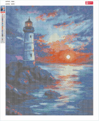 Мозаика алмазная без подрамника «Маяк на закате» - Фото 2