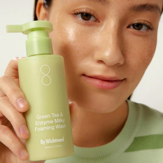 Энзимное средство для умывания с зелёным чаем «Green Tea & Enzyme Milky Foaming Wash»