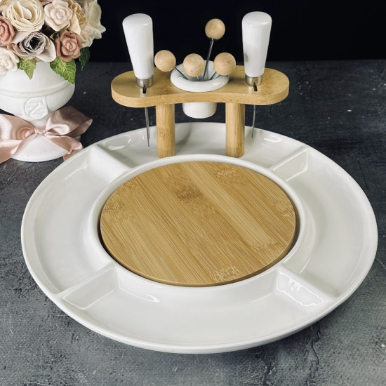 Блюдо-доска сервировочное для сыра с приборами «Bamboo»