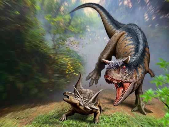 Стерео-пазл «Карнотавр против антарктопельты»