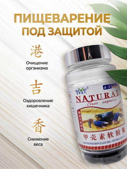 Капсулы для иммунитета, очищения и укрепления организма «Хитозан»