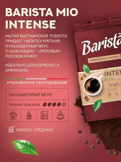 Кофе натуральный жареный молотый «Intense»