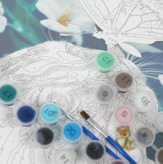 Картина по номерам «Котик с бабочкой» - Фото 3