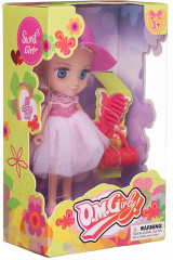 Кукла-мини в бело-розовом платье и розовой шляпке - Фото 2